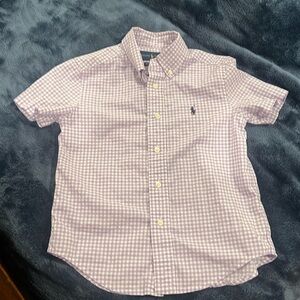 Ralph Lauren boys white button down shirt. Great condition size 4/4T